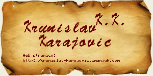 Krunislav Karajović vizit kartica